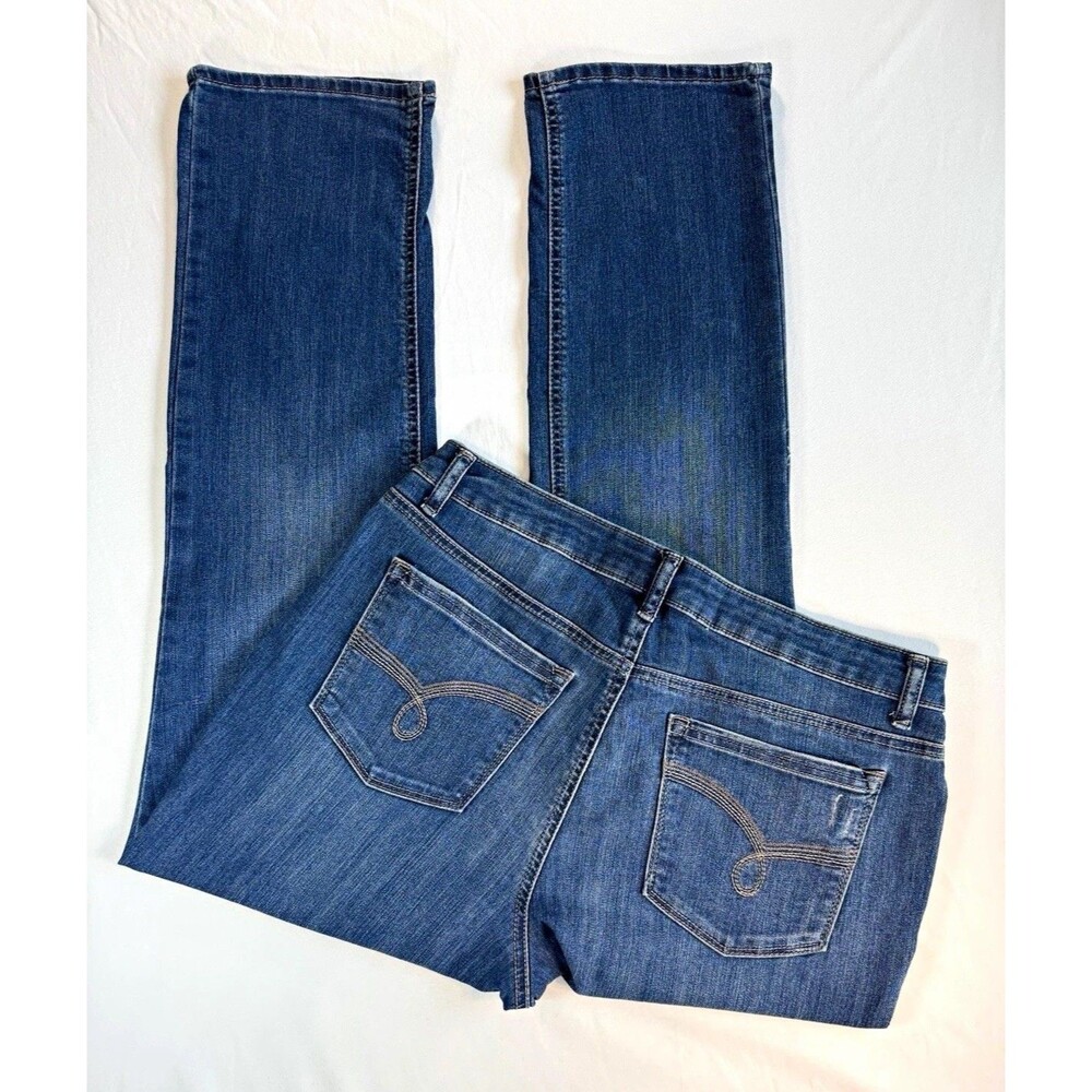 Riders by Lee Petite 12P Midrise Straight Leg Jeans Medium Wash Stretch